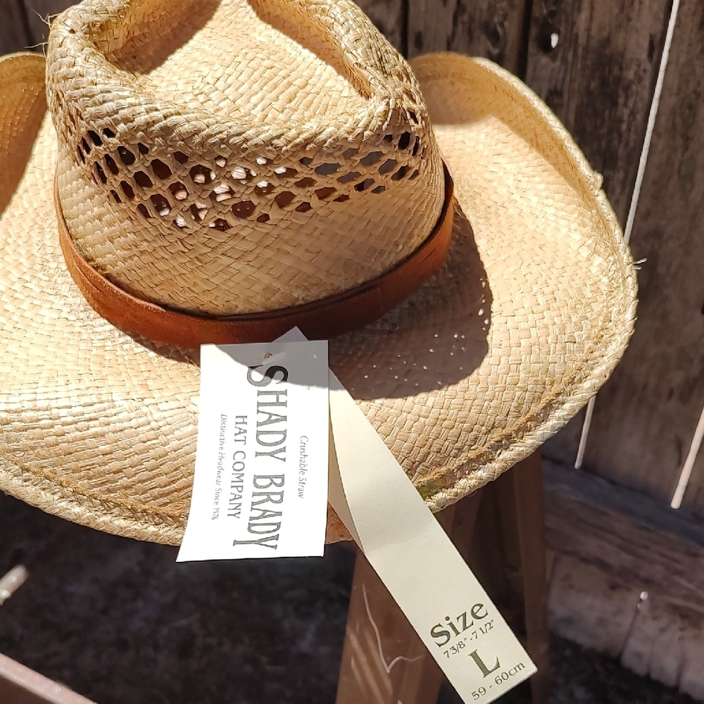 Straw Turquoise Accent Cowboy Hat - Shady Brady - Picture 4 of 5